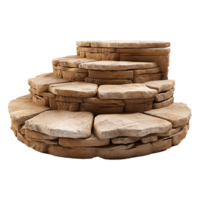 Circular stone steps isolated on transparent background png