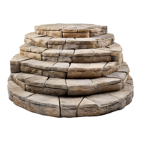 Circular stone steps isolated on transparent background png