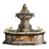 Wasser Brunnen auf transparent Hintergrund png