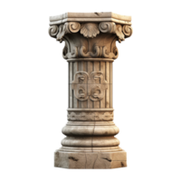 Old pillar isolated on transparent background png