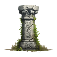 Old pillar isolated on transparent background png