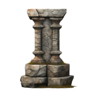 Old pillar isolated on transparent background png