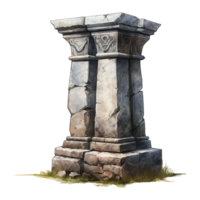 Old pillar isolated on transparent background png