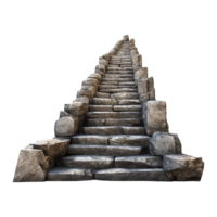 Long stone steps isolated on transparent background png