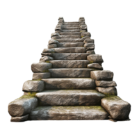 Long stone steps isolated on transparent background png