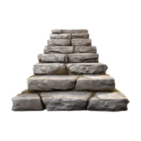 Long stone steps isolated on transparent background png