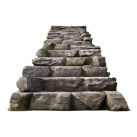 Long stone steps isolated on transparent background png