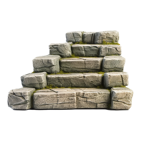 Long stone steps isolated on transparent background png