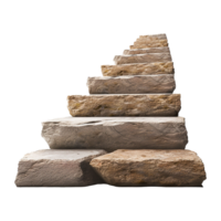 Long stone steps isolated on transparent background png