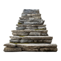 Long stone steps isolated on transparent background png