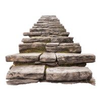 Long stone steps isolated on transparent background png