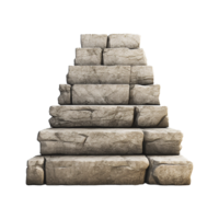 Long stone steps isolated on transparent background png