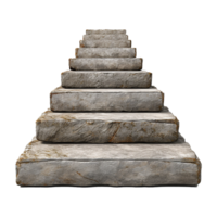 Long stone steps isolated on transparent background png