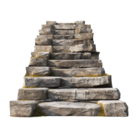 Long stone steps isolated on transparent background png