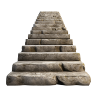 Long stone steps isolated on transparent background png