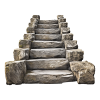 Long stone steps isolated on transparent background png