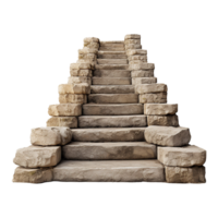 Long stone steps isolated on transparent background png