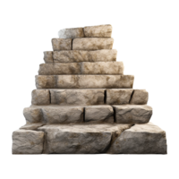 Long stone steps isolated on transparent background png