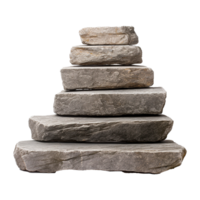 Long stone steps isolated on transparent background png