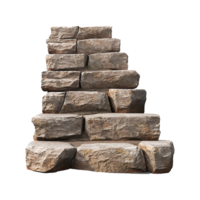 Long stone steps isolated on transparent background png