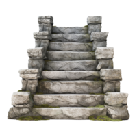 Long stone steps isolated on transparent background png