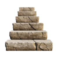 Long stone steps isolated on transparent background png