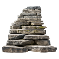 Long stone steps isolated on transparent background png