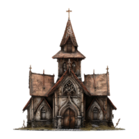 Medieval church isolated on transparent background png