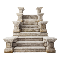 Long stone steps isolated on transparent background png