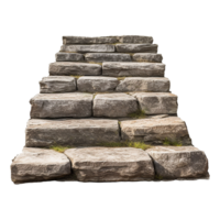 Long stone steps isolated on transparent background png