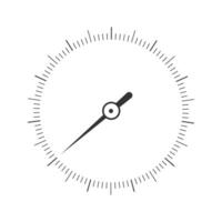 Measuring scale with arrow. 360 degree template of barometer, compass, speedometer, manometer, circular ruler tool vector