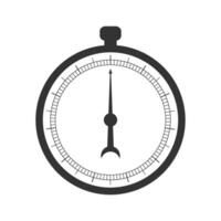 Chronometer with 360 degrees measuring scale and arrow isolated on white background. Template of barometer, compass, speedometer, manometer, level meter tool vector