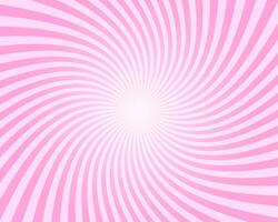 Rosy sunset, swirled pink radial stripes, pinwheel pattern. Circus, carnival or festival vortex background. Strawberry bubble gum, sweet lollipop candy, ice cream texture vector