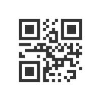 QR code icon. Template of quick responce matrix barcode. Mobile phone camera readable digital label with info data vector