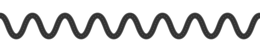 Empty winding asphalt road with marking. Top aerial view. Serpentine highway template. Element of city street roadway or coutryside vector