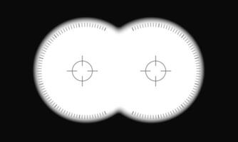 Binocular viewfinder with target marks. Military, spy, hunting or tourist optical tool for serching, magnifying, exploration, following, investigation vector