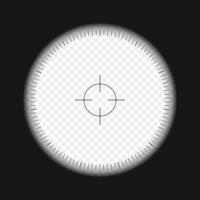 Monocular, telescope, periscope view with scale. Spy, sniper, explorer, hunter or tourist optical instrument for magnifying, exploration, investigation vector
