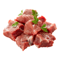 Raw meat isolated on transparent background. png