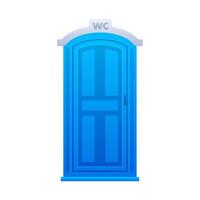 Public bio toilet. Mobile portable plastic toilet used in public places. Restroom movable WC. vector