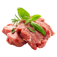 Raw meat isolated on transparent background. png