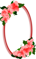 Kreis Rahmen mit schön Rosa Blumen Strauß Rand Linie png