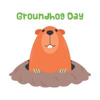 Groundhog day card illustration vector