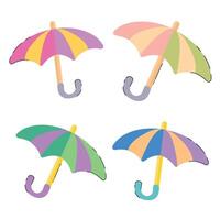 paraguas conjunto icono clipart avatar logotipo aislado ilustración vector