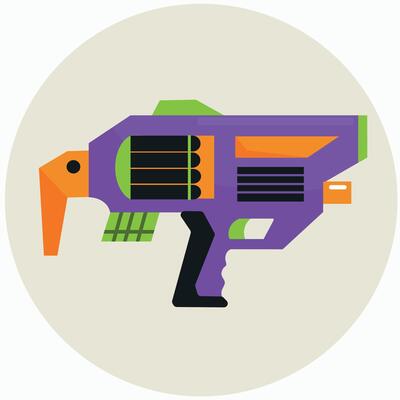 Laser gun blaster future weapon icon clipart avatar logotype isolated illustration
