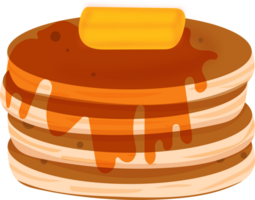 pancake with butter and maple syrup png