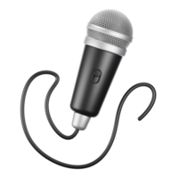 3d le rendu en chantant microphone icône. 3d loisirs icône concept png