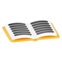 3d Rendern lesen Buch Symbol. 3d Hobbys Symbol Konzept png