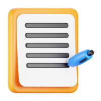 3d rendering writing icon. 3d hobbies icon concept png