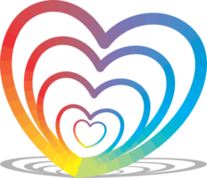 Pride month day heart rainbow icon png