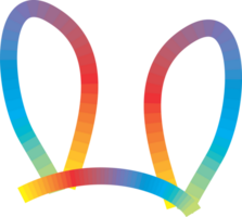 Rainbow ear rabbit png